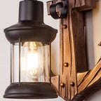 Vintage Anchor LED Wall Light - Industrial Metal & Wood for Dining Room/Living Room