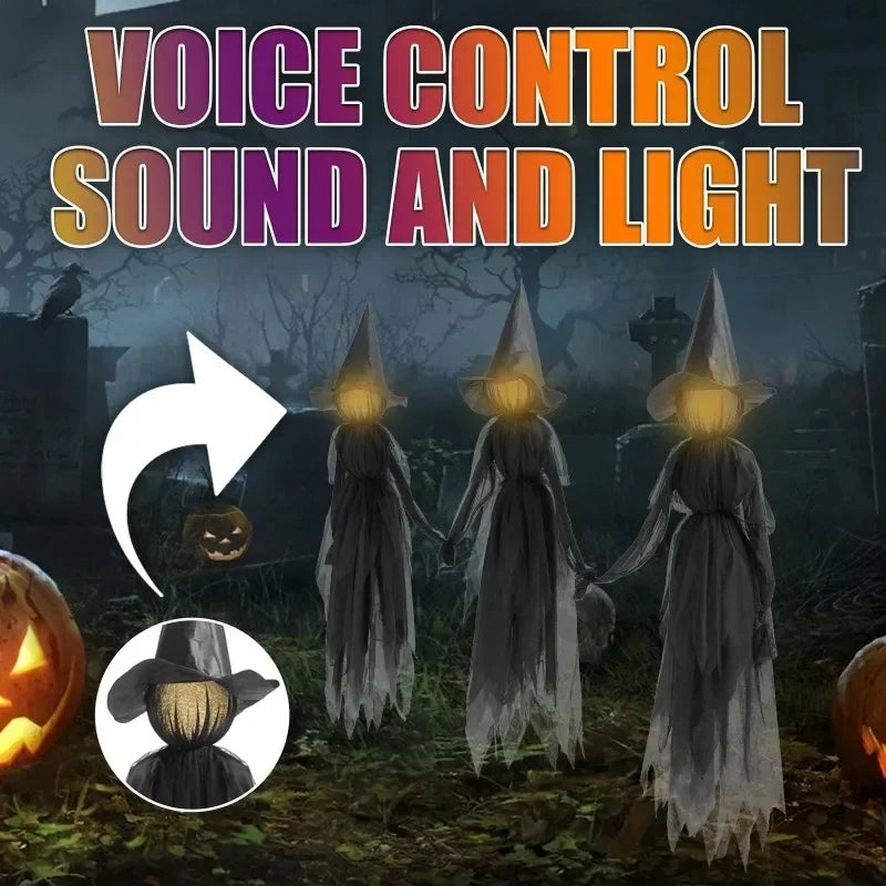 Glowing Hand-Holding Halloween Witch Decor