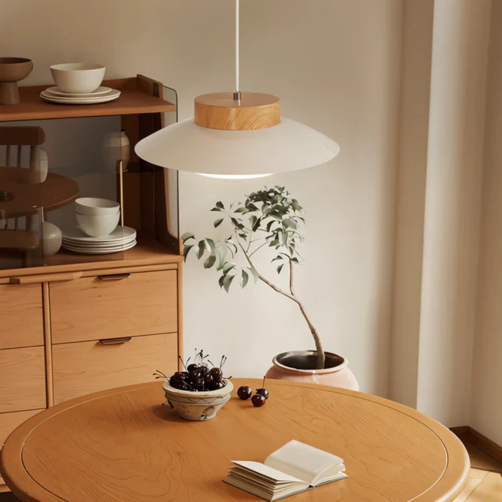Scandinavian Design Pendant Lamp for the Dining Table in Cream