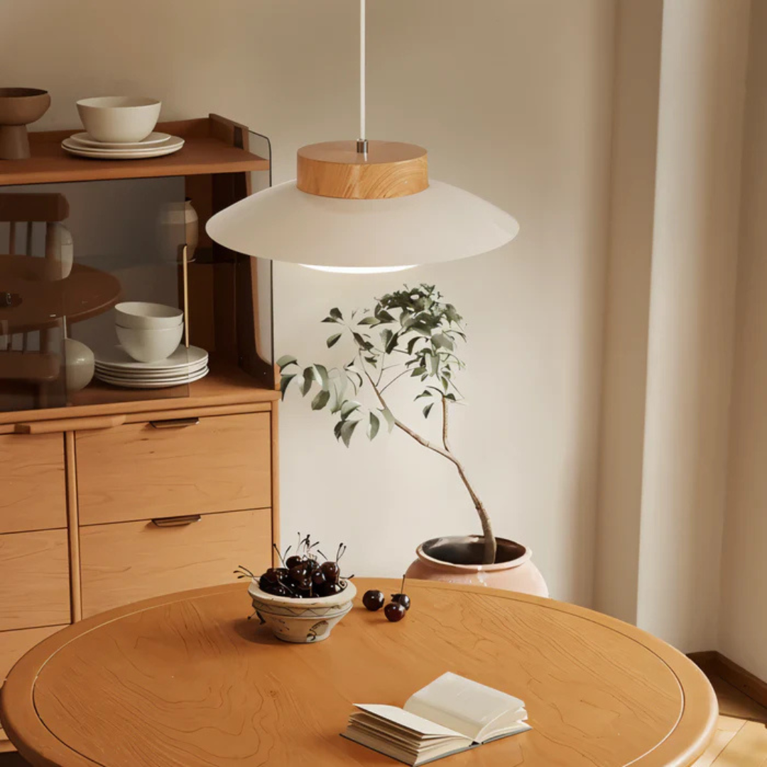 Scandinavian Design Pendant Lamp for the Dining Table in Cream