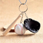 Mini Baseball Glove Set Charm Keychain