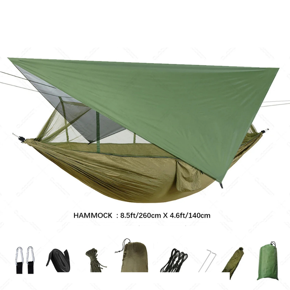 Nomaterra Hammock | With Mosquito Net & Tarp | Ultralight & Weatherproof | For Outdoor & Trekking