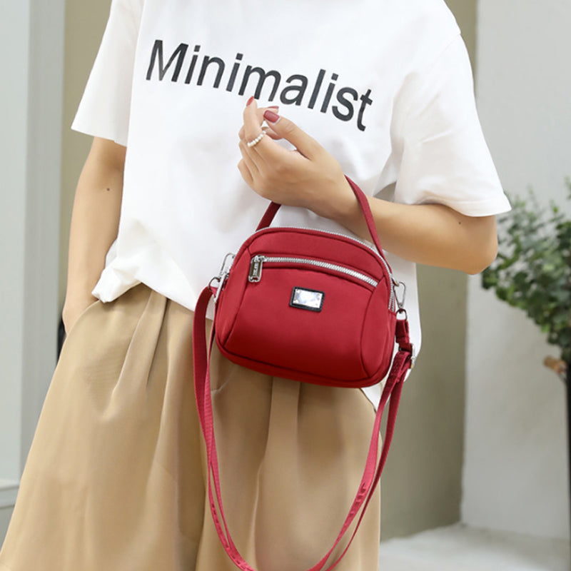 Lightweight Solid Nylon Shoulder Bag