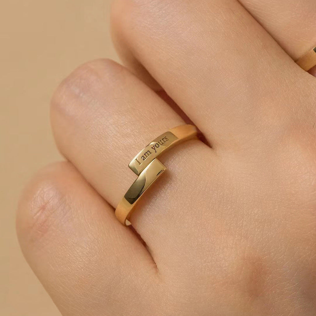 Adjustable "I Am Yours & You Are Mine" Couples Rings Set