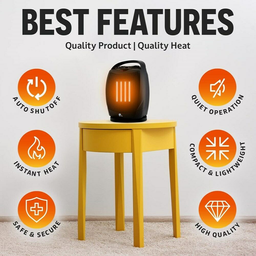 HeatEase Compact Portable Heater – Stylish, Oscillating & Energy Efficient