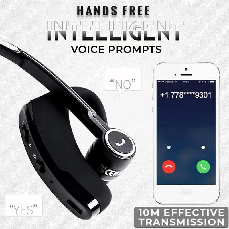 Bluetooth V8S Headset with Noise Cancellation, 8-Hour Playback and 10 m Range