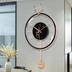 Luxurious silent wall clock – Modern design with large dial for living room