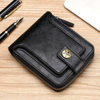 Men's New Short Fashion Multi-Cards Horizontal Zipper Wallet