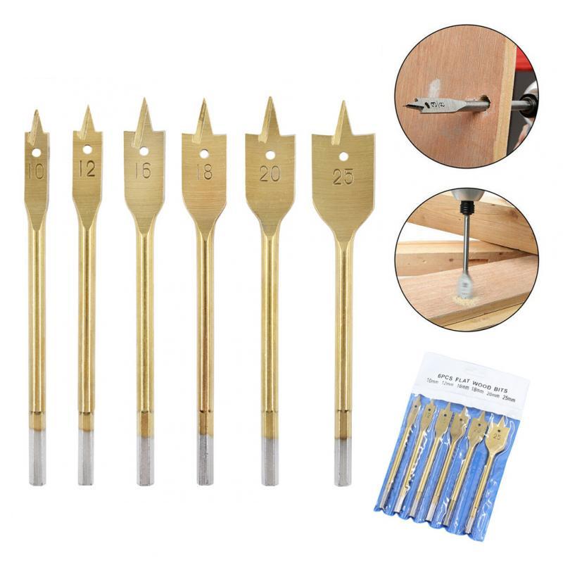 Titan-coated flat drill set