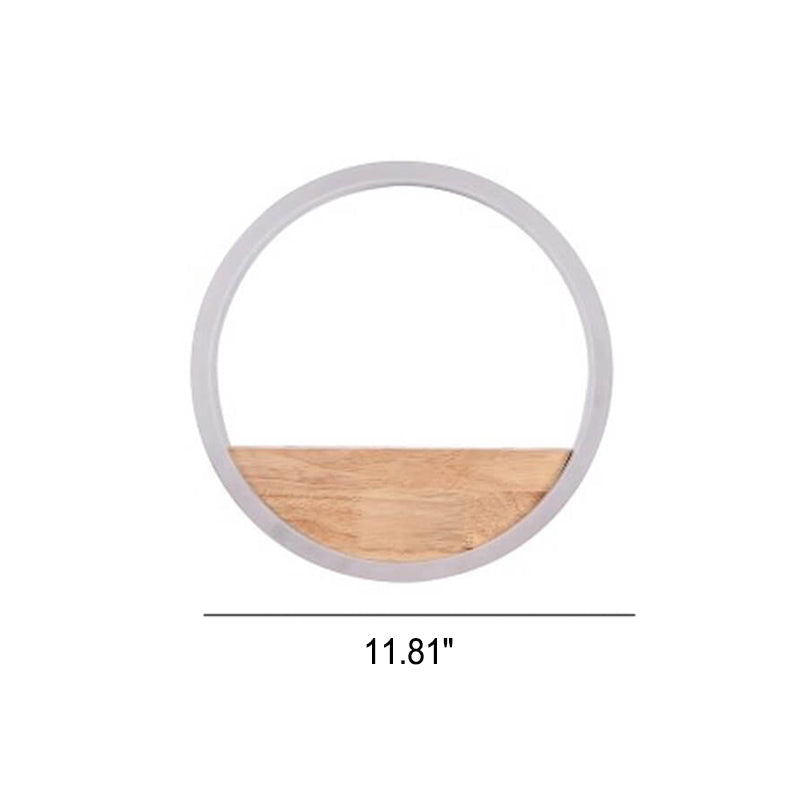 Lumoshelf LED Wall Light | Solid Wood with Shelf | Round Wall Lamp | Warm & White Light