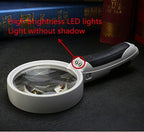 20X magnifying glass with LED light