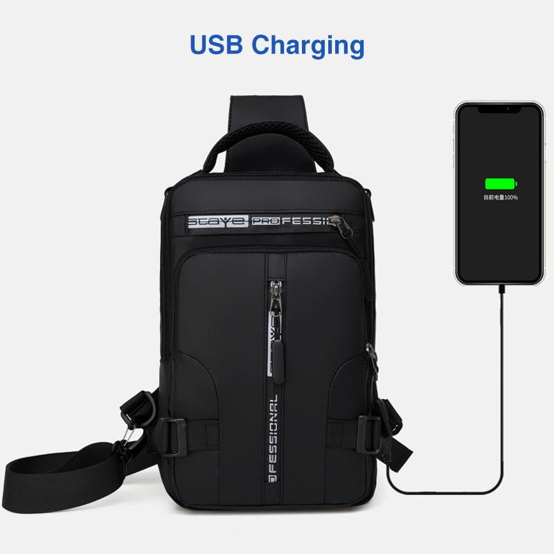 Multi-purpose chest pocket with charging port