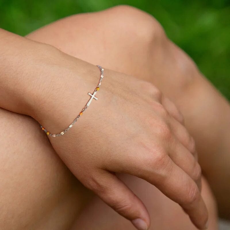 Adjustable Cross Bracelet for Friendship & Faith – Silver or Gold – Gift Box Option