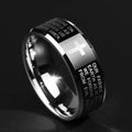 Personality Men's Black Tungsten Alloy Ring with Cross, No Fading, Scratch Resistant & Multiple Polishing