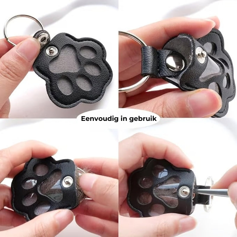 PawMemorie Keychain – Memorial Pendant with Paw Print and Inner Compartment