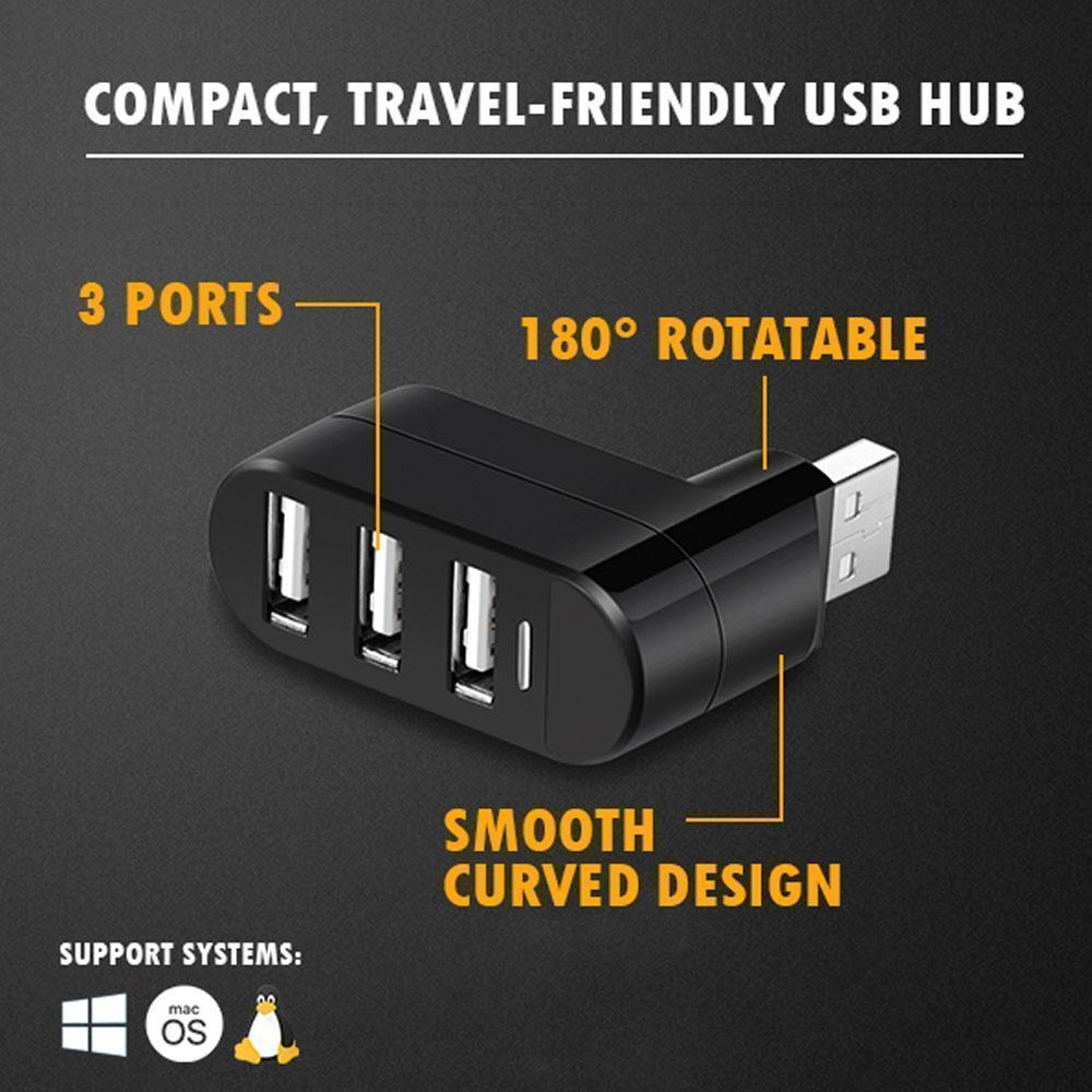 Mini rotatable 3-Port USB Hub