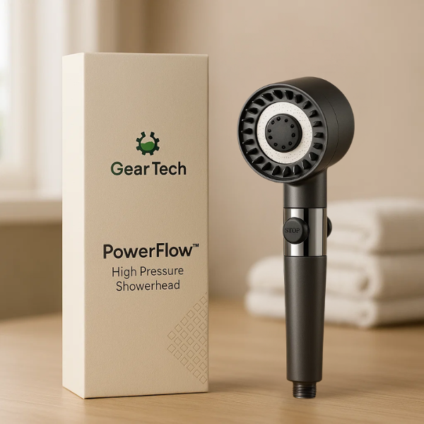High-Pressure Showerhead with Micro-Hole Spray Design and Up to 200% More Pressure