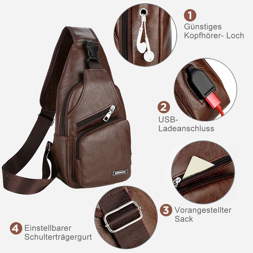 Shoulder bag Crossbody bag for men with USB charging port
