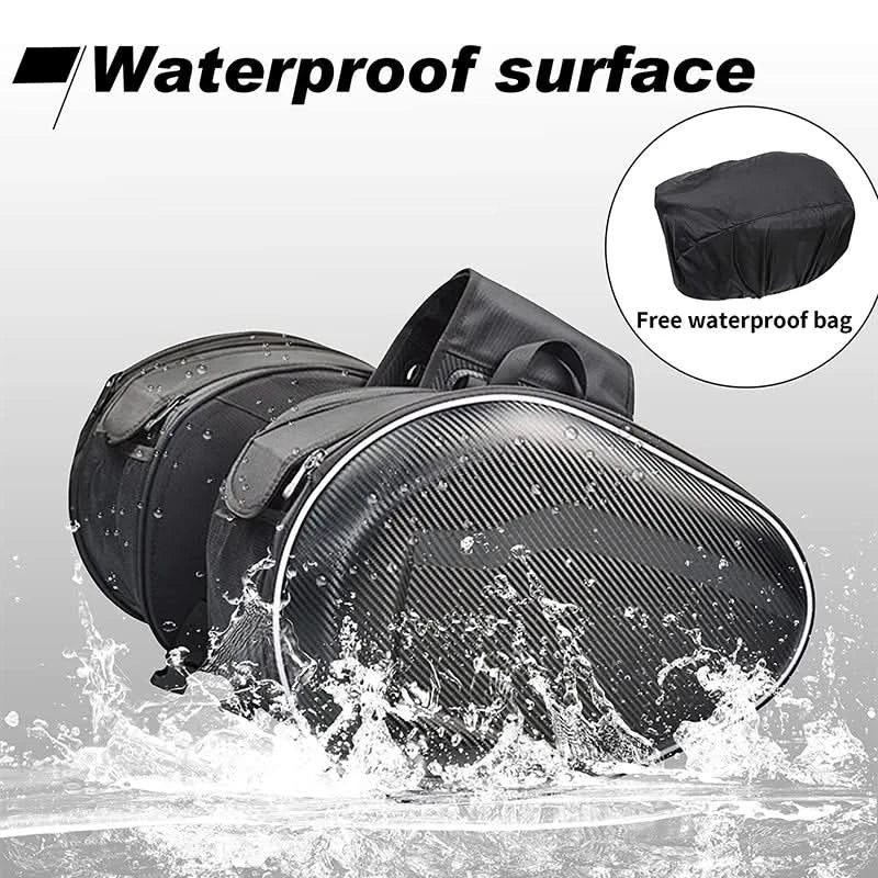 Waterproof motorbike saddlebags with large storage space