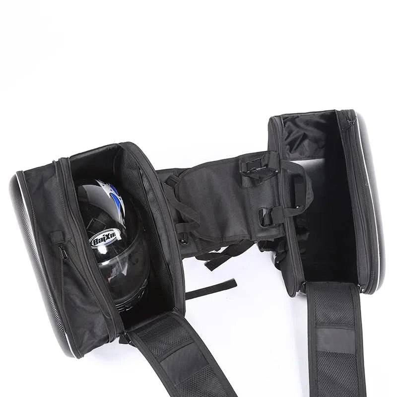 Waterproof motorbike saddlebags with large storage space
