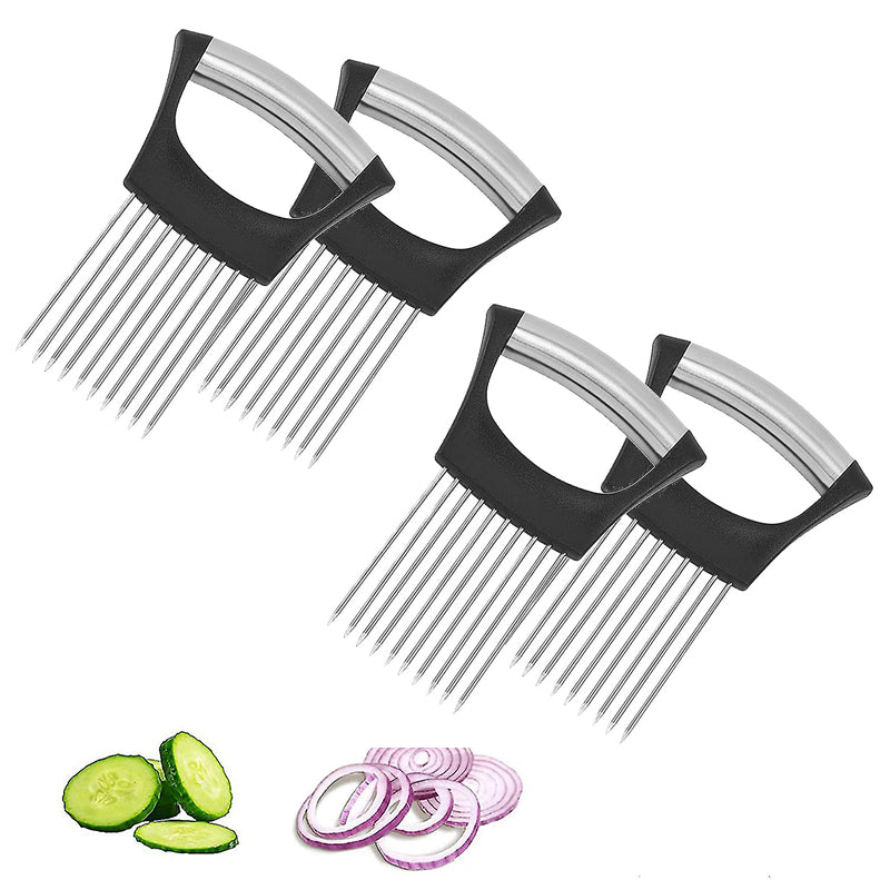 Stainless Steel Onion Cutter Holder, Food Slicers Assistant Tomato Slicer Holder