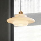White Glass Pendant Lamp for Dining Room and Kitchen