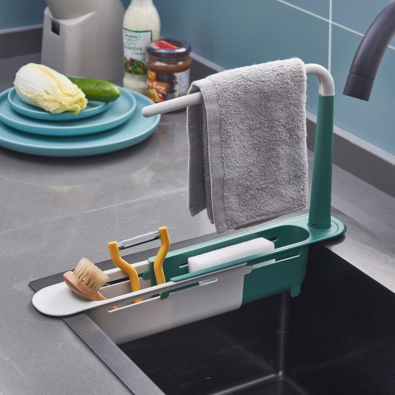 Updated telescopic sink rack