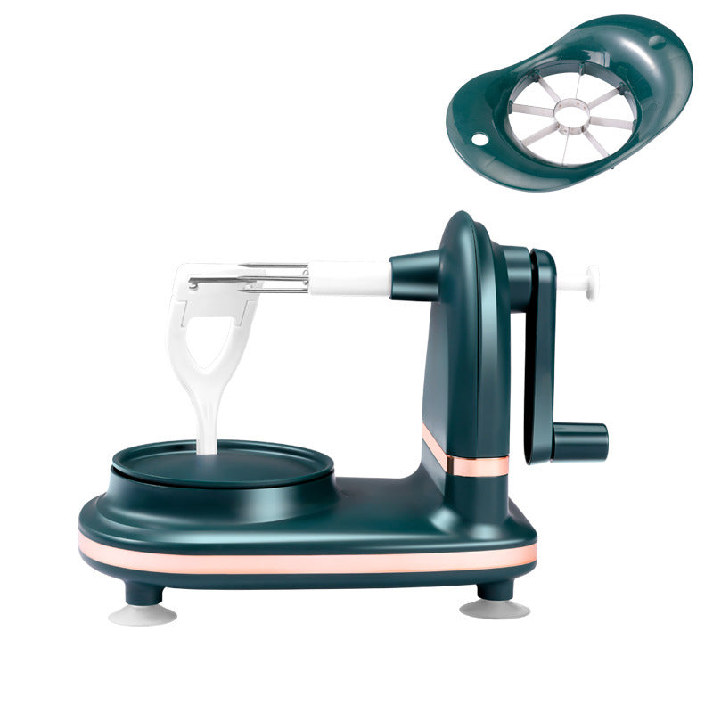 Hand-operated apple peeler