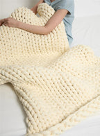 Chunky Knit Handmade Weighted Throw – Ultra-Cozy & Stylish Blanket