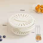 Foldable Quick-Drain Basket with Rotating Lid