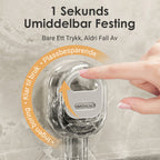 Storage rack with suction cup and drainage hole