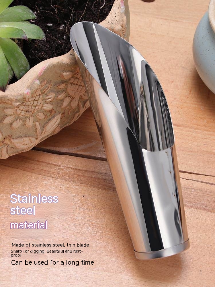 Stainless Steel Scoop for Potting Soil – Robust Planting Scoop for Garden and Balcony