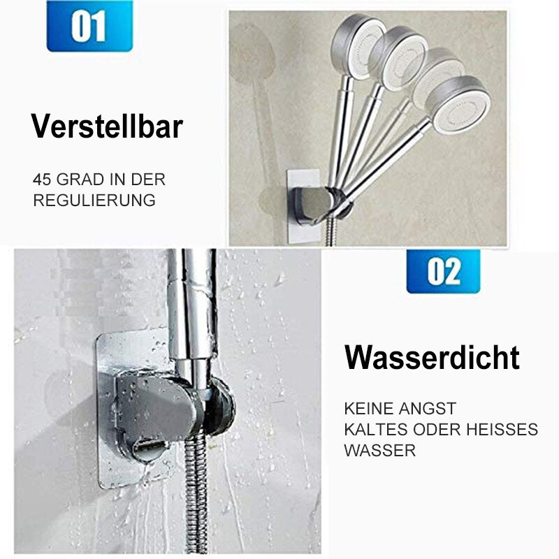 Self-adhesive shower head holder