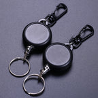 Keychain with retractable wire cable