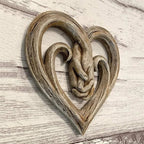Wooden wall decoration in heart shape