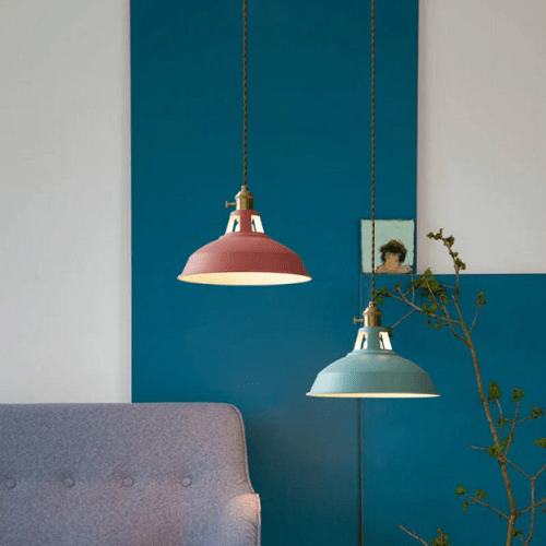 Vintage pastel pendant lamp - Metallic elegance - Soft ambiance