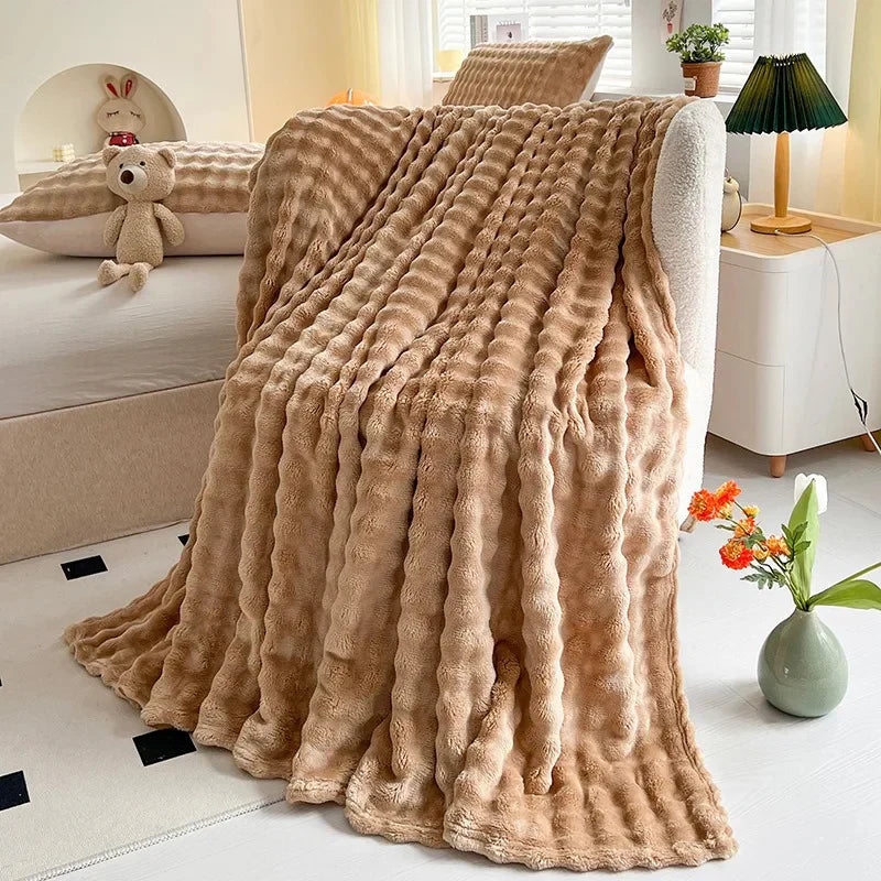 Luxury Bubble Texture Fleece Blanket - BubbleNest