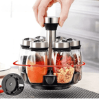 Rotating Glass Spice Storage Set