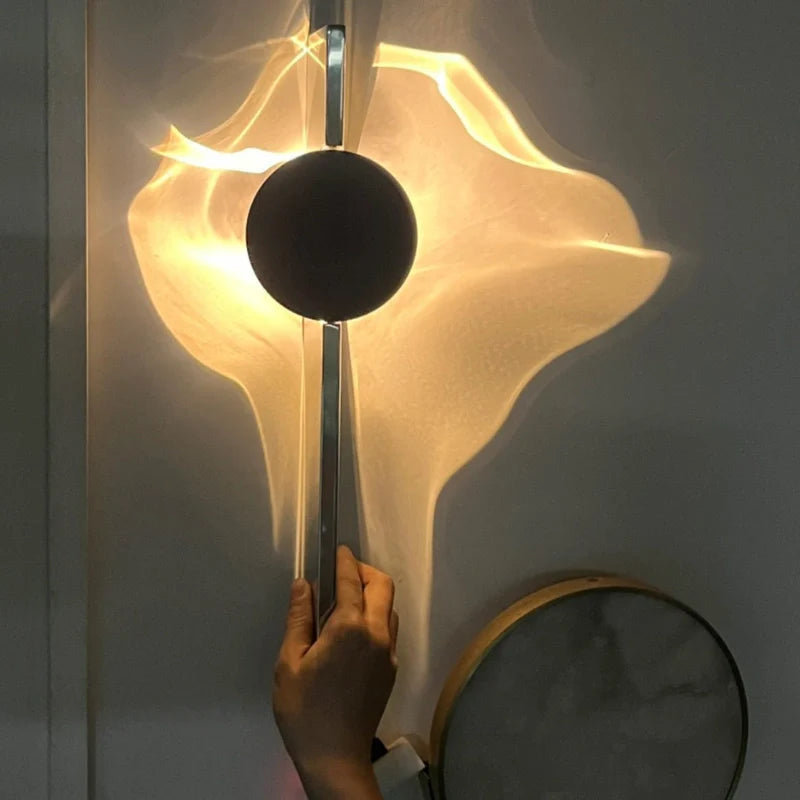 Rotatable Ripple-Light Wall Sconce with Aluminum and Stainless Steel