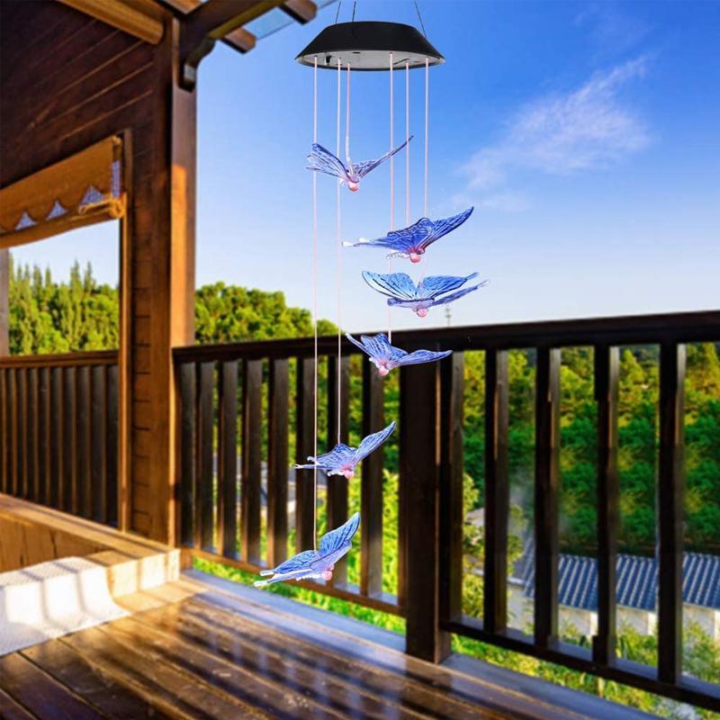 Solar-powered butterfly lights