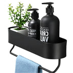 Elegant bathroom shelf with towel holder