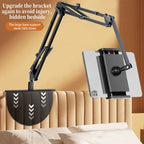 Extendable, concealed phone/tablet holder at the bed