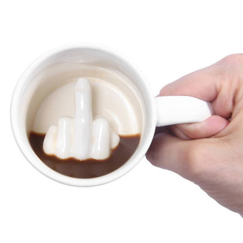 Personalized ceramic long finger cup