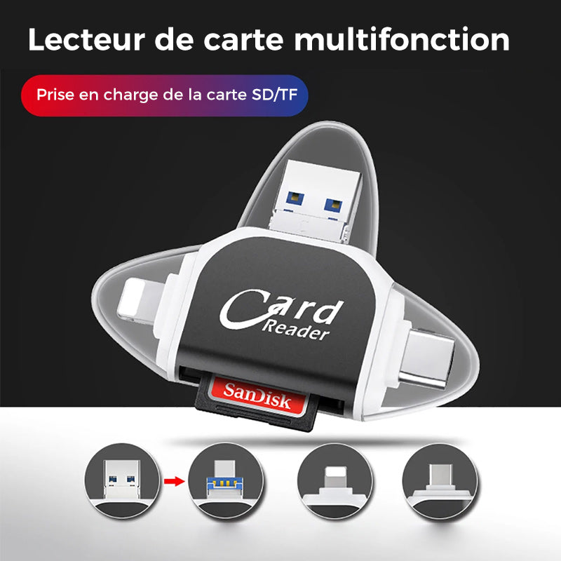 Universal 4-in-1 Sd Tf Card Reader