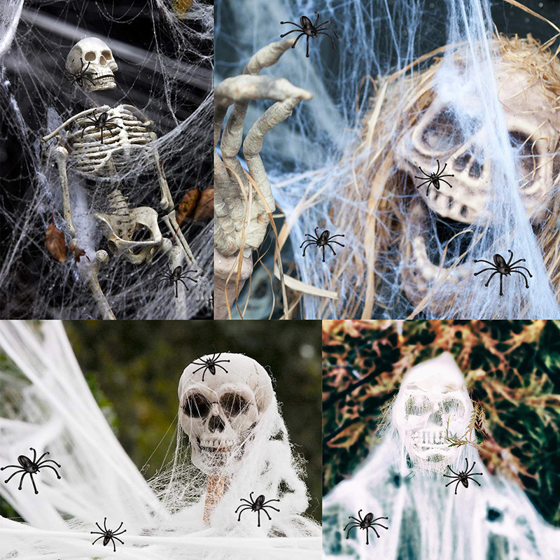 Halloween Spider Decorations, stretchable spider web