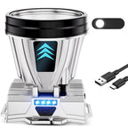 Wide-beam LED headlamp with power bank function and USB charging port