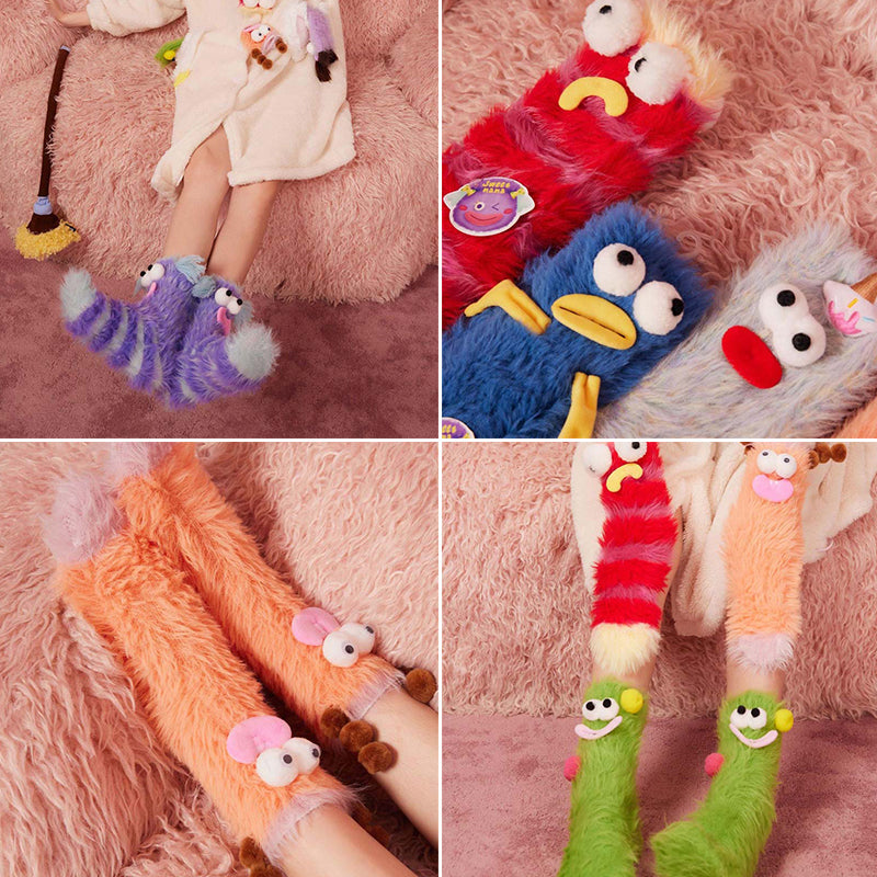 Coral velour three-dimensional original socks