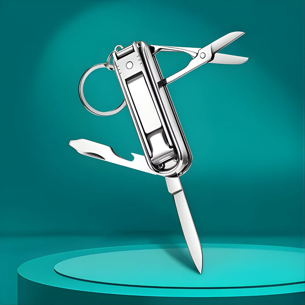 Function Nail Clipper Tool – 6-in-1 Grooming Gadget – Premium Stainless Steel – Compact Travel Carry for Busy Professionals