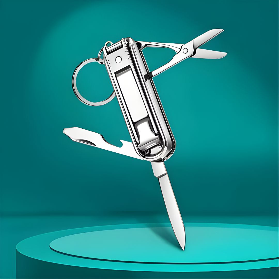 Function Nail Clipper Tool – 6-in-1 Grooming Gadget – Premium Stainless Steel – Compact Travel Carry for Busy Professionals