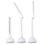Rechargeable Foldable Eye-caring Desk Lamp, with Flicker-free, Adjustable Brightness, Time, Date & Temperature Display